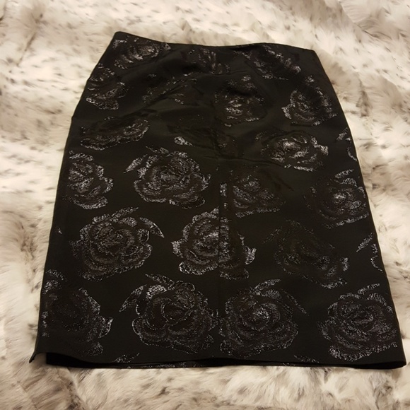 The Limited Dresses & Skirts - Black pencil skirt with shiny flowers